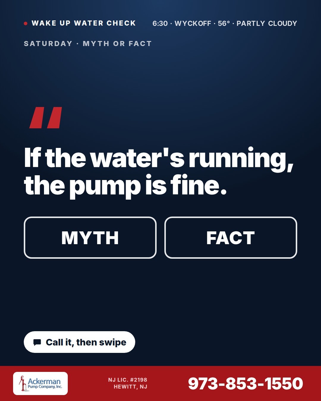 Today's Wake Up Water Check card