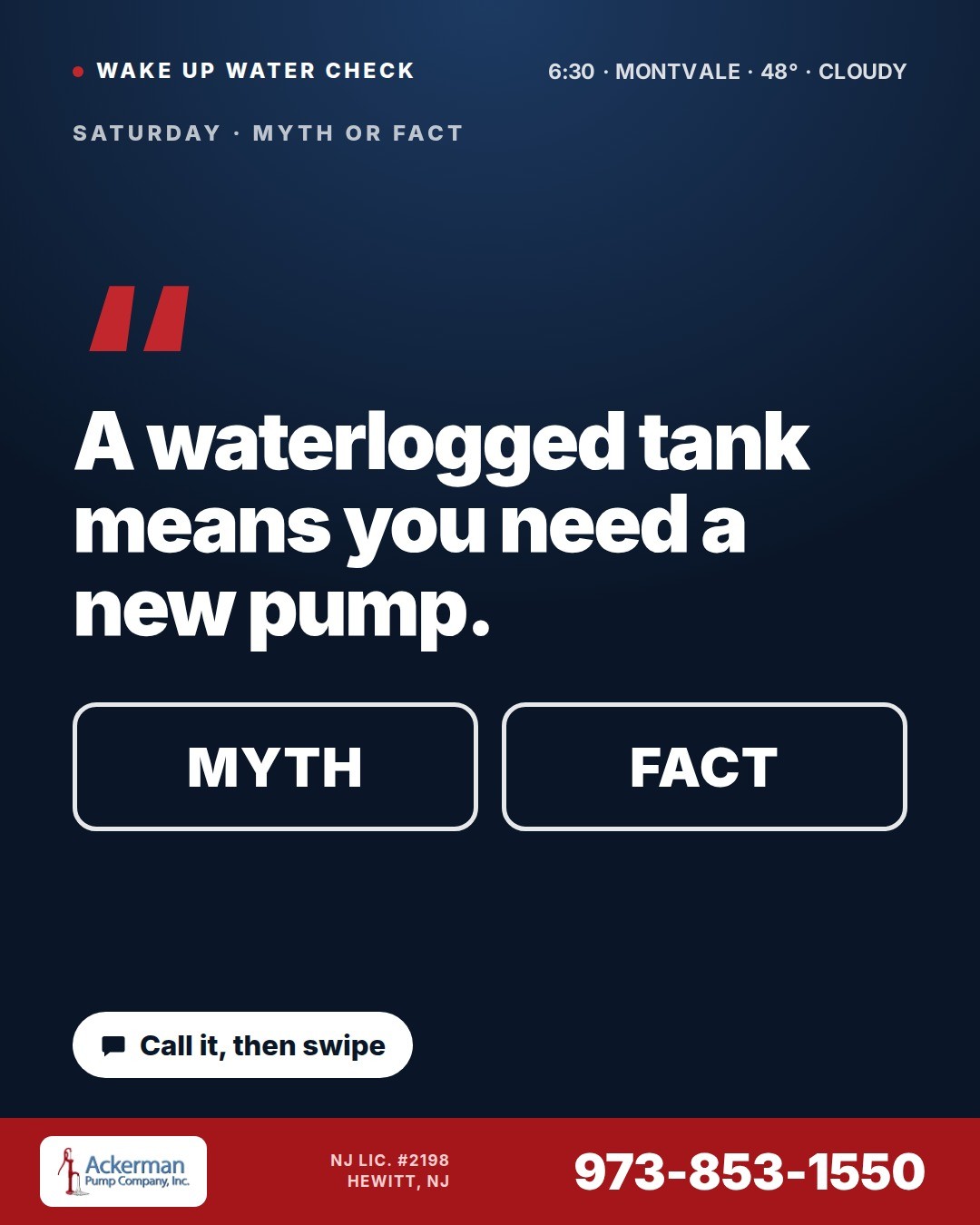 Today's Wake Up Water Check card